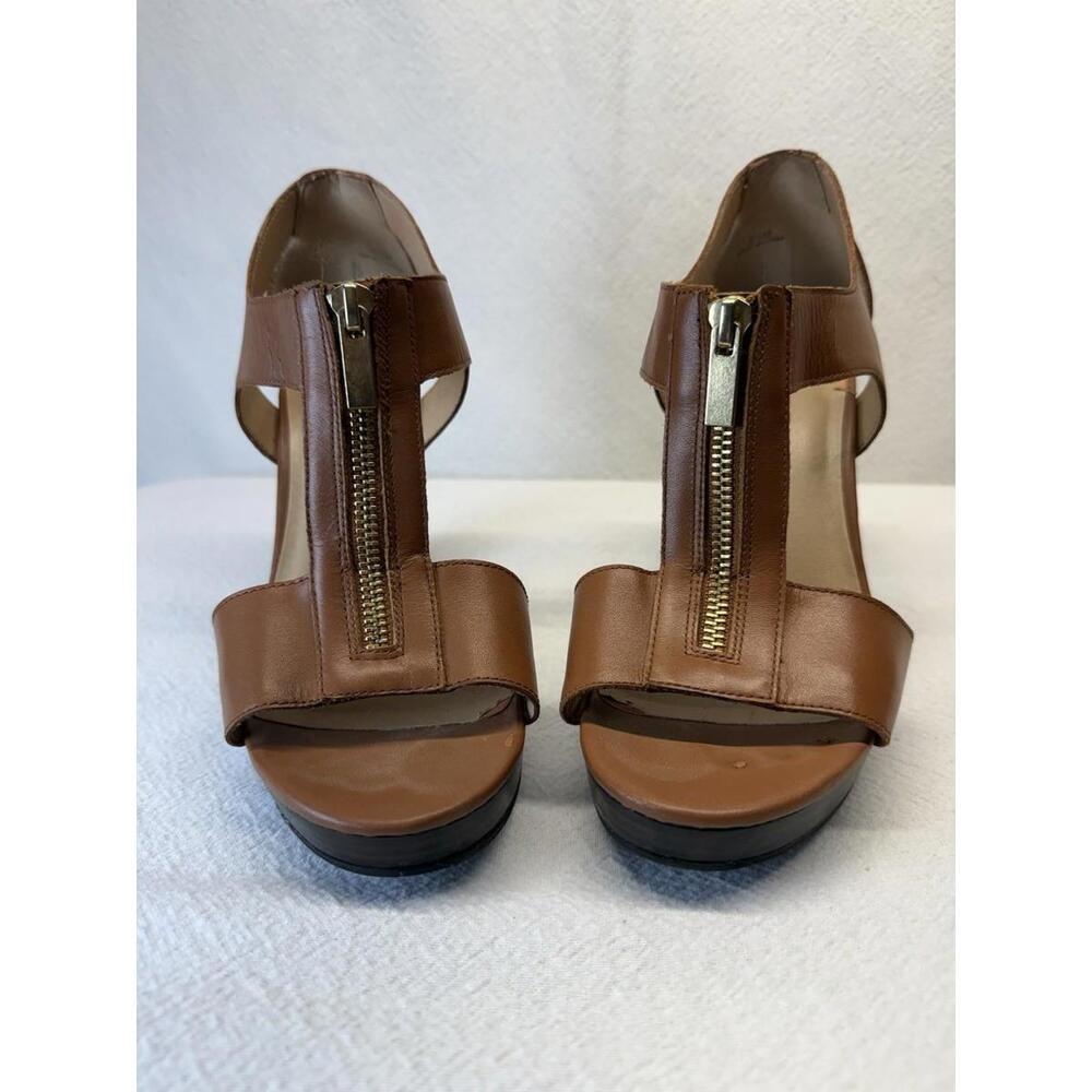 Cottagecore Casual Mona Spana Sandals Edgy Details Front Zip Platform High Heel - Picture 2 of 9